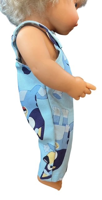 Bluey Overalls. Fits 38cm MiniLands Doll. (as shown)
