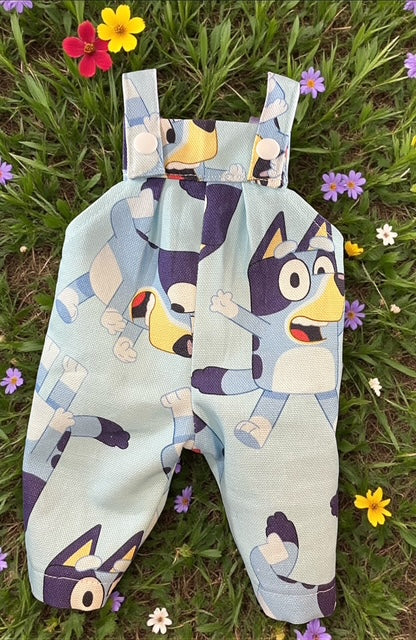 Bluey Overalls. Fits 38cm MiniLands Doll. (as shown)