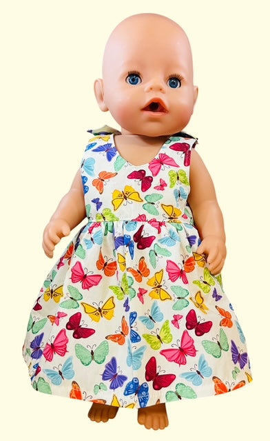 Butterfly dolls dress. Fits 43cm baby born doll (as shown)