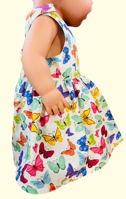 Butterfly dolls dress. Fits 43cm baby born doll (as shown)