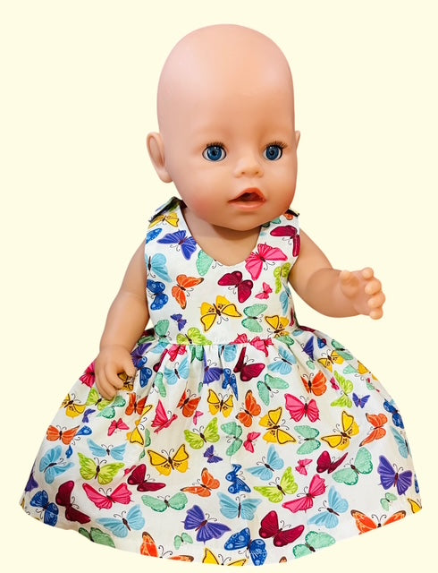 Butterfly dolls dress. Fits 43cm baby born doll (as shown)