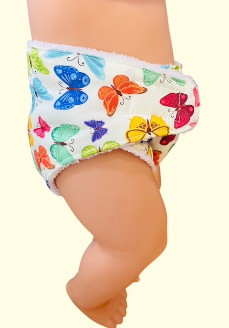 Butterfly Handmade doll nappy. Fits 43cm Baby Born doll (as shown)