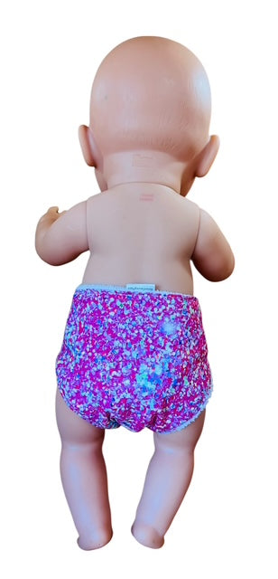 Sprinkle Splash Doll's Nappy with Velcro. Fits 43cm Baby Born Doll (as shown)