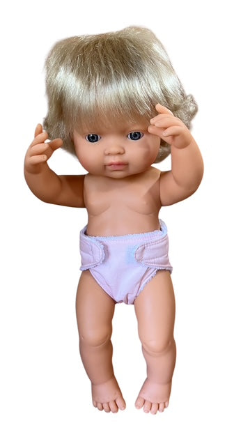 Pale Pink Doll's Nappy. Fits 38cm MiniLands Doll (as shown)