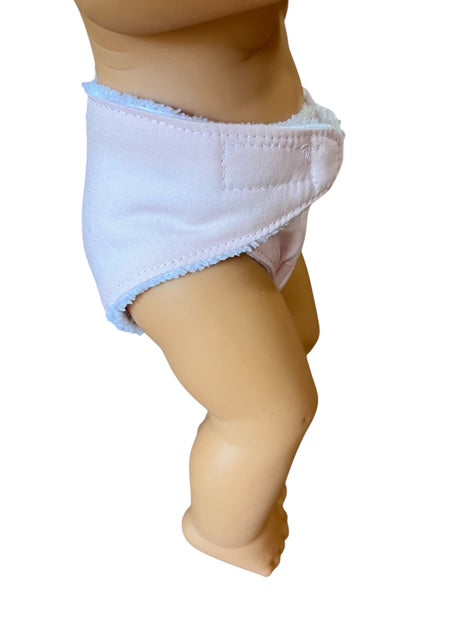 Pale Pink Doll's Nappy. Fits 38cm MiniLands Doll (as shown)