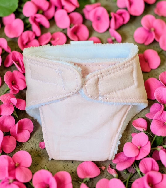 Pale Pink Doll's Nappy. Fits 38cm MiniLands Doll (as shown)
