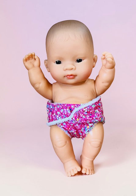 Sprinkle Splash Doll's nappy. Fits 22cm MiniLands Doll (as shown)