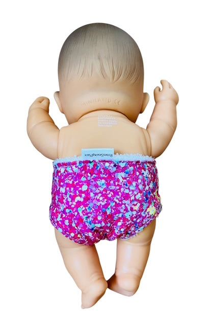 Sprinkle Splash Doll's nappy. Fits 22cm MiniLands Doll (as shown)