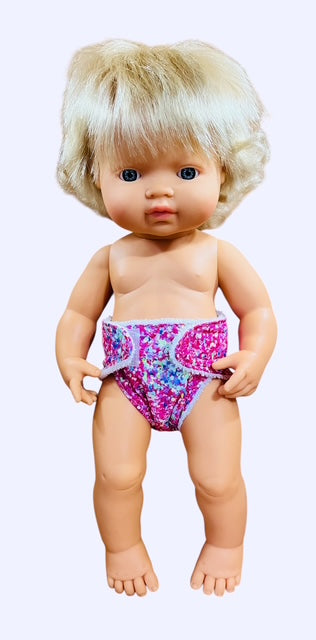 Sprinkle Splash Doll Nappy with Velcro. Fits 38cm MiniLands doll (as shown)