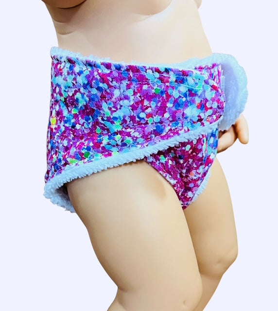 Sprinkle Splash Doll Nappy with Velcro. Fits 38cm MiniLands doll (as shown)