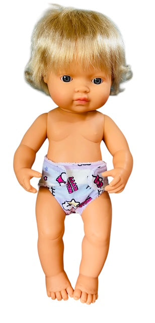 Whisker Pink doll Nappy. Fits 38cm Mini Lands Doll. (as shown)