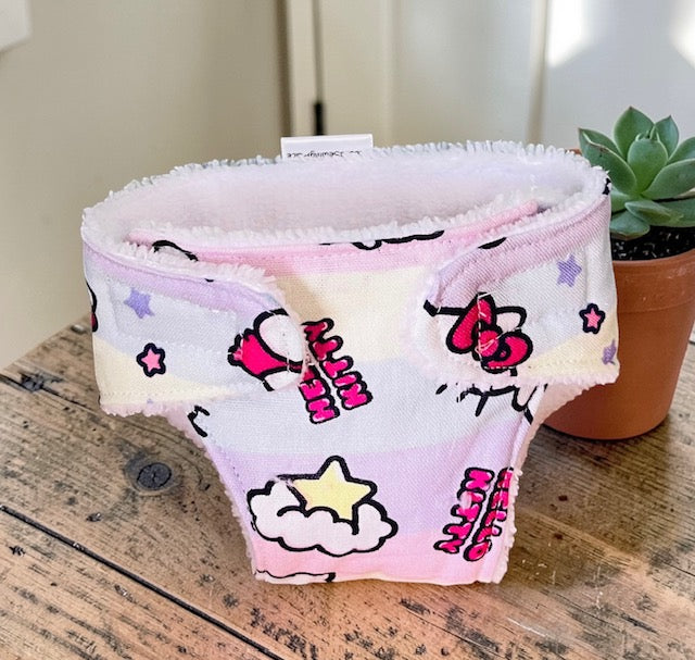 Whisker Pink doll Nappy. Fits 38cm Mini Lands Doll. (as shown)