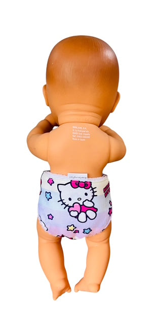 Whisker Pink Dolls Nappy. Fits 32cm Mini Lands Doll. (as shown)