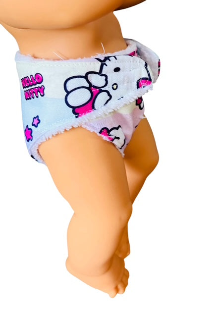 Whisker Pink Dolls Nappy. Fits 32cm Mini Lands Doll. (as shown)