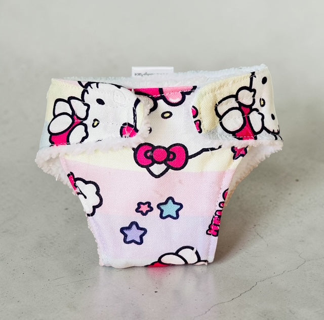 Whisker Pink Dolls Nappy. Fits 32cm Mini Lands Doll. (as shown)