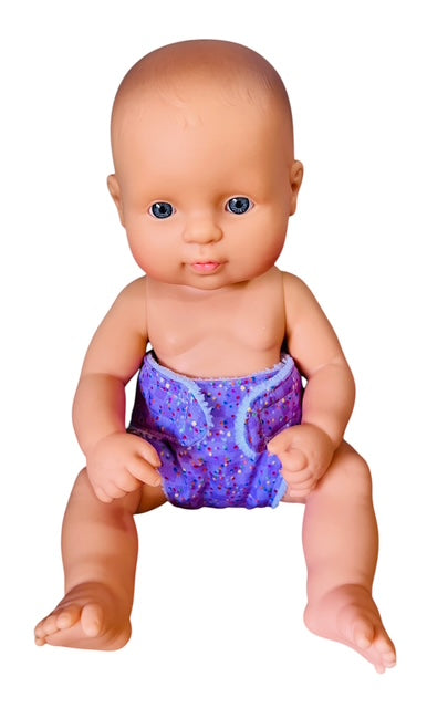 Confetti Purple Doll Nappy. Fits 32cm Mini Lands Doll (as shown)