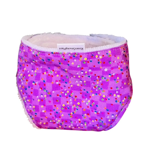 Confetti Purple Doll Nappy. Fits 32cm Mini Lands Doll (as shown)