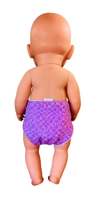 Confetti Purple Doll nappy. Fits 43cm Baby Born Doll (as shown)