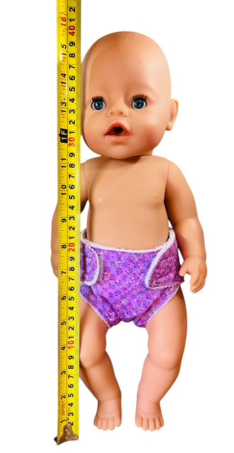Confetti Purple Doll nappy. Fits 43cm Baby Born Doll (as shown)