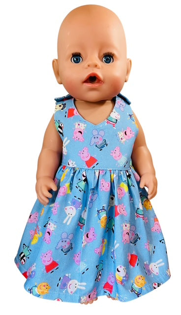 Piggy Playtime Doll Dress. Fits 43cm Baby Born Doll.