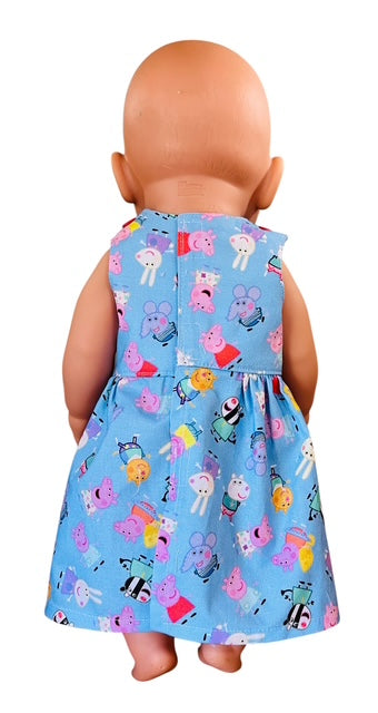 Piggy Playtime Doll Dress. Fits 43cm Baby Born Doll.