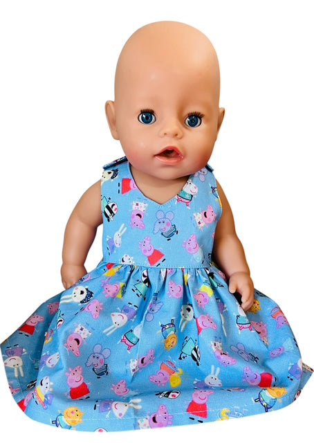 Piggy Playtime Doll Dress. Fits 43cm Baby Born Doll.