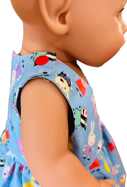 Piggy Playtime Doll Dress. Fits 43cm Baby Born Doll.