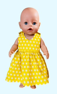 Sunshine Stars Doll Dress. Fits 43cm Baby Born Doll (as shown)