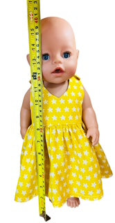 Sunshine Stars Doll Dress. Fits 43cm Baby Born Doll (as shown)