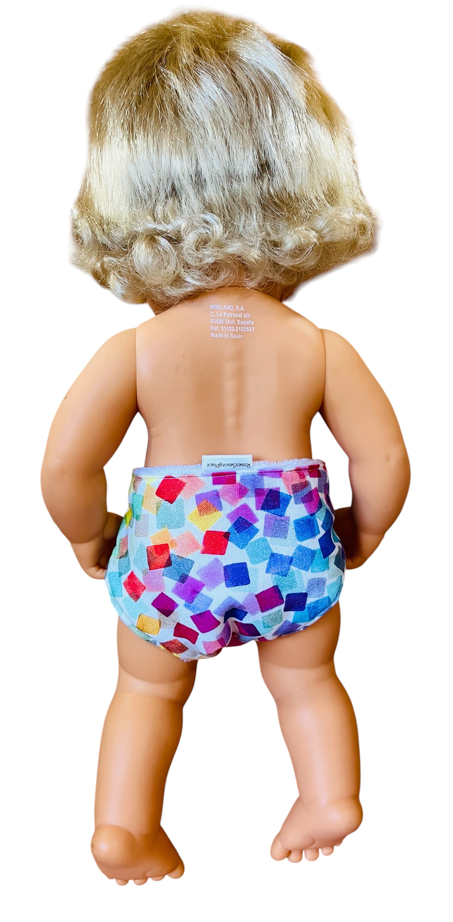 Colour Pop Doll Nappy. Fits 38cm Minilands doll (as shown).