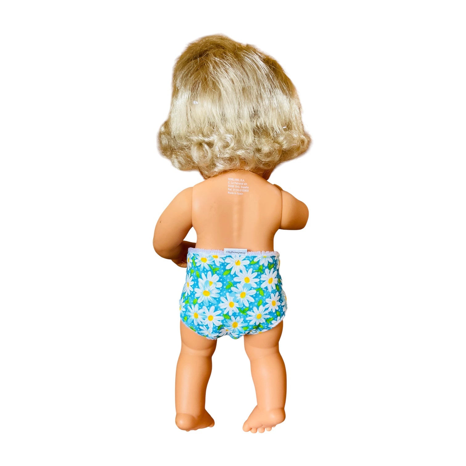 Daisy Patch Blue Doll Nappy. Fits 38cm MiniLands doll (as shown)