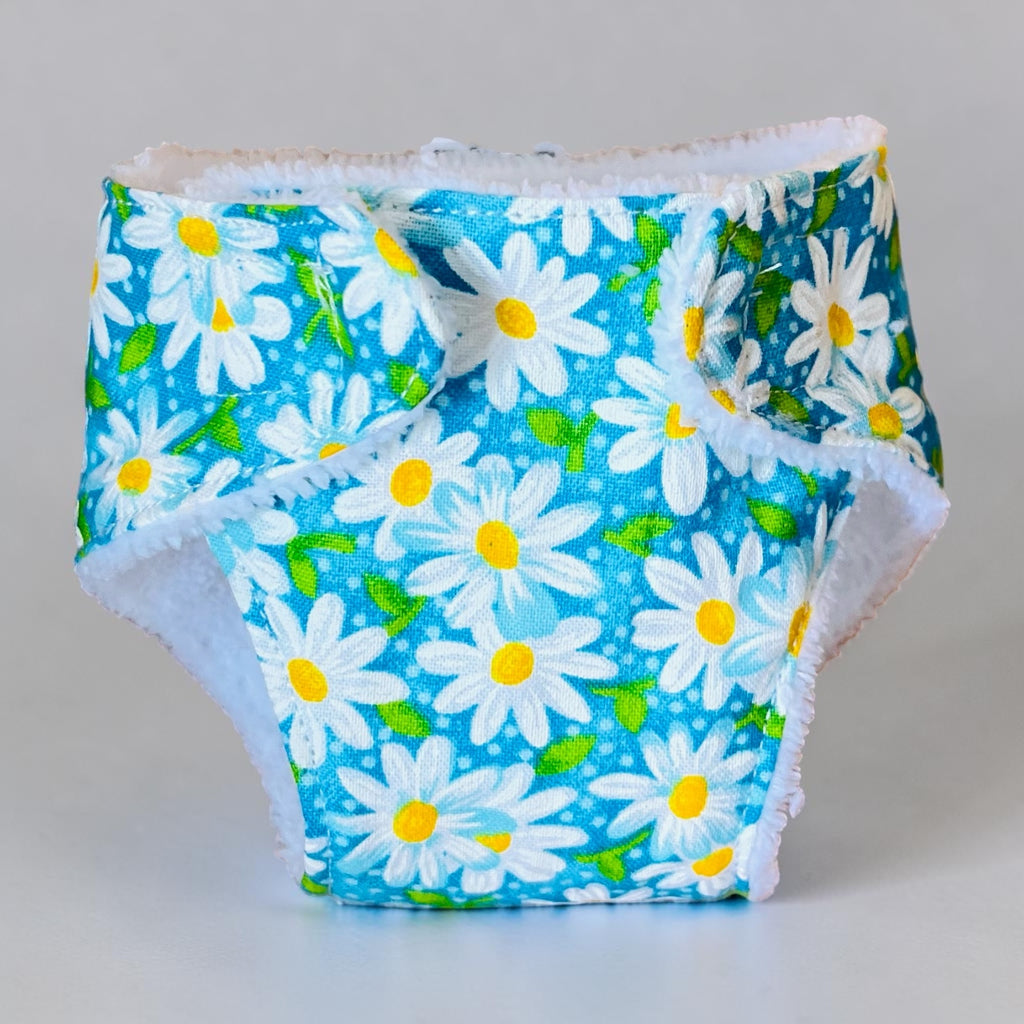 Daisy Patch Blue Doll Nappy. Fits 38cm MiniLands doll (as shown)
