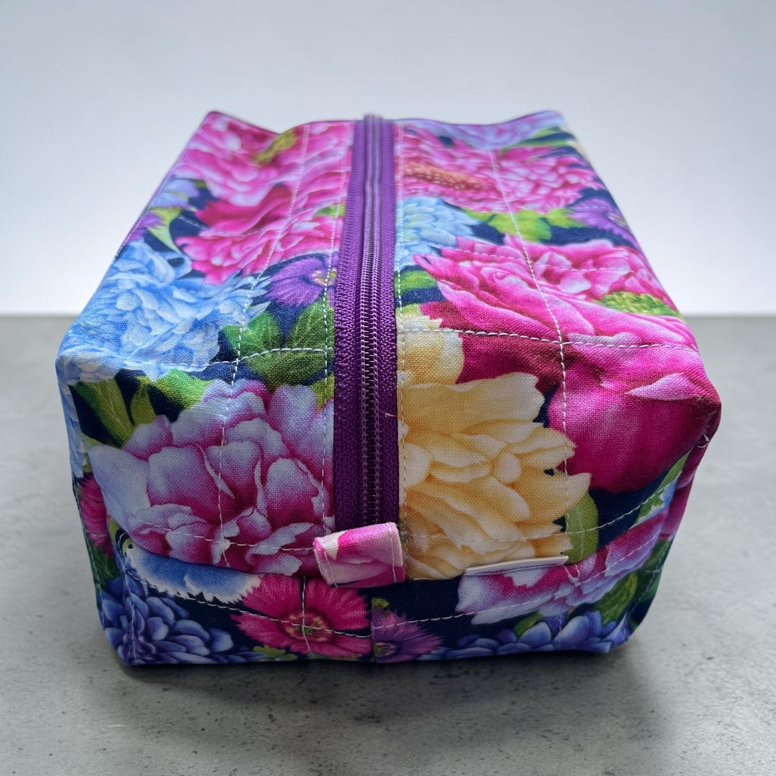 Zippered Boxy Pouch - Chrysanthemum Blooms