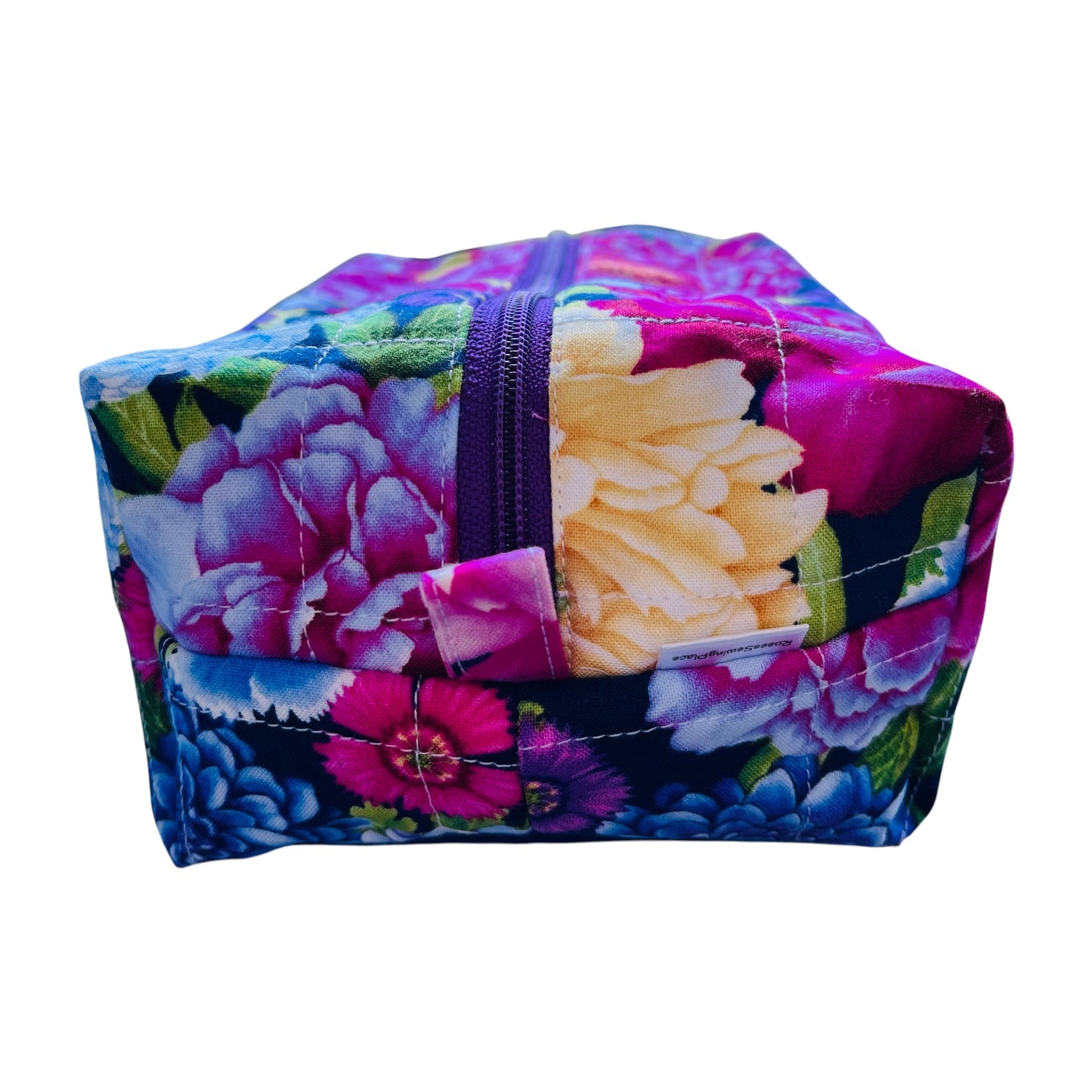 Zippered Boxy Pouch - Chrysanthemum Blooms