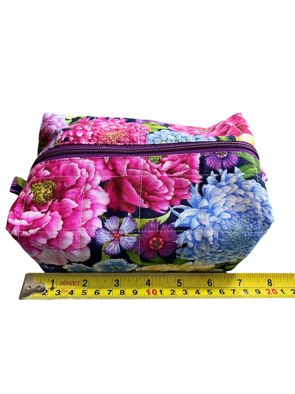 Zippered Boxy Pouch - Chrysanthemum Blooms