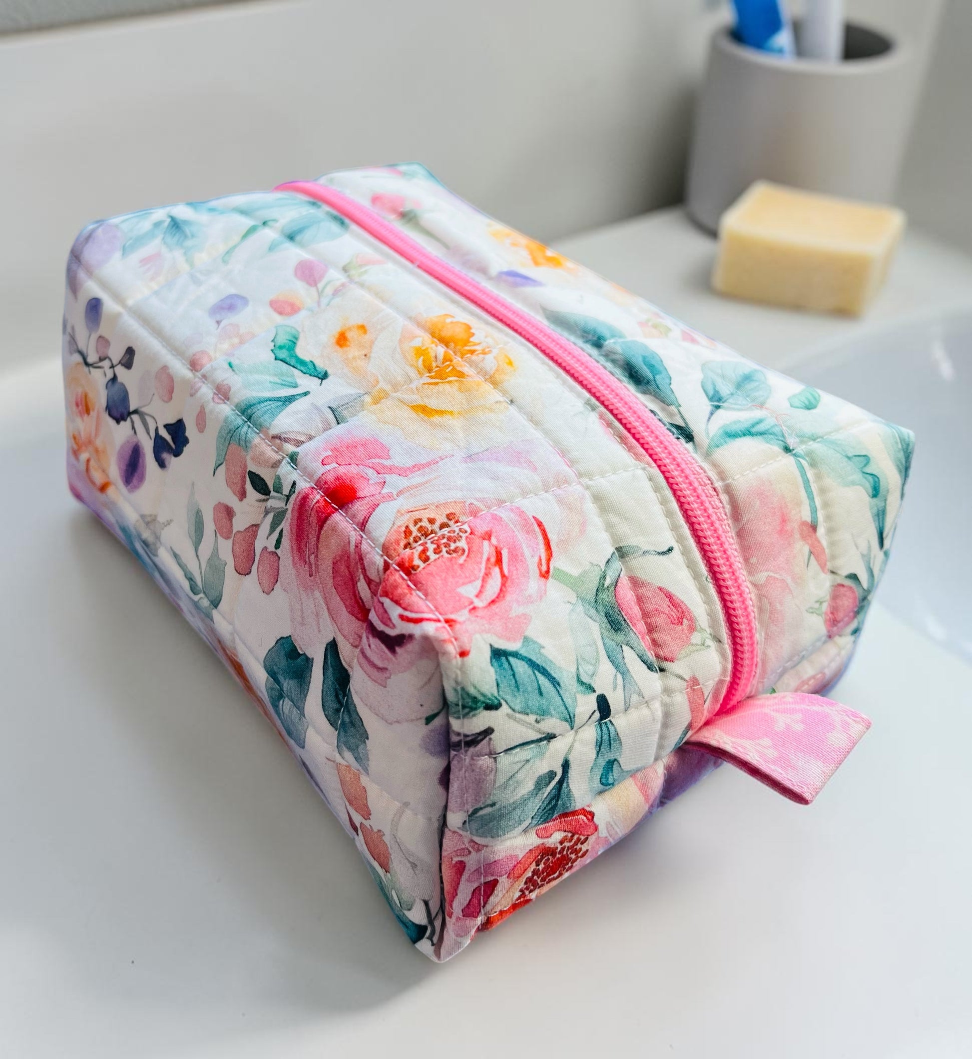 Zippered Boxy Pouch - Spring Meadow