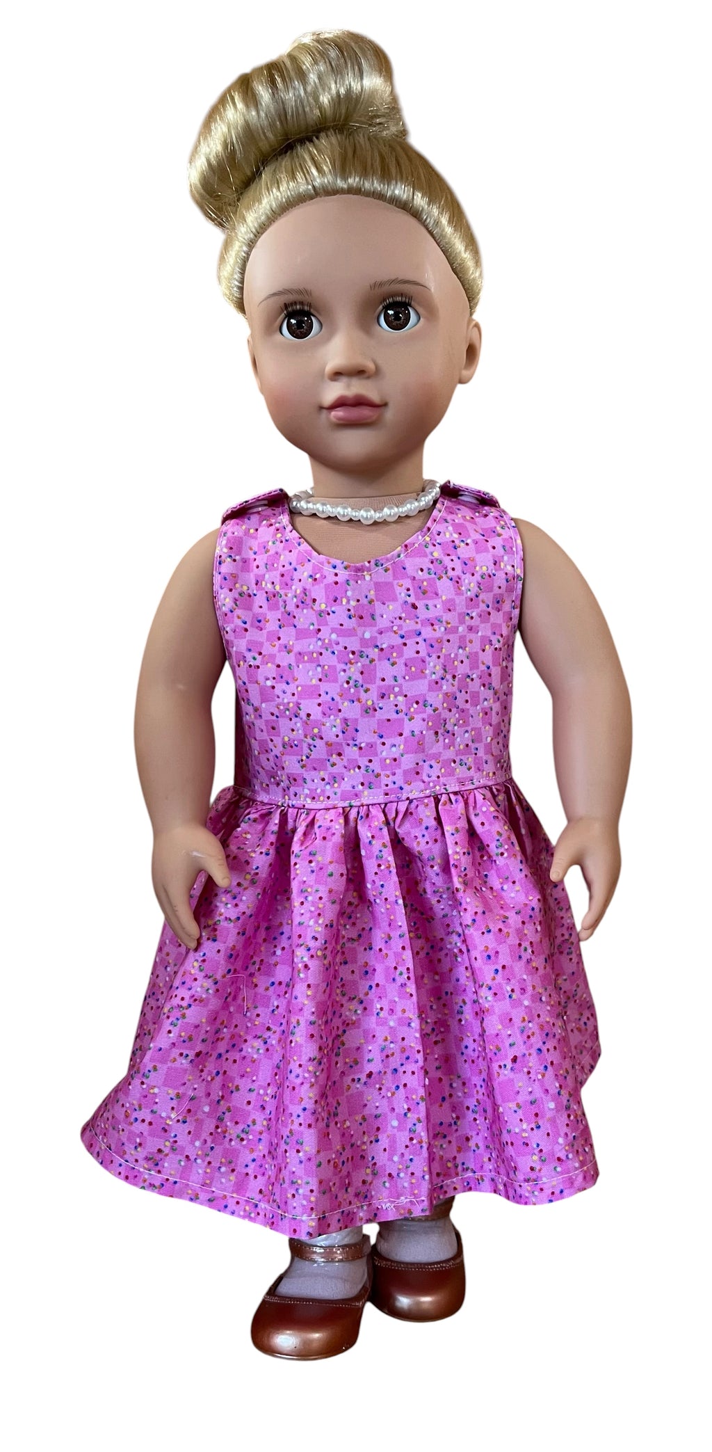 Confetti Pink Doll Dress. Fits 48cm (18in) Our Generation / American Girl Doll.