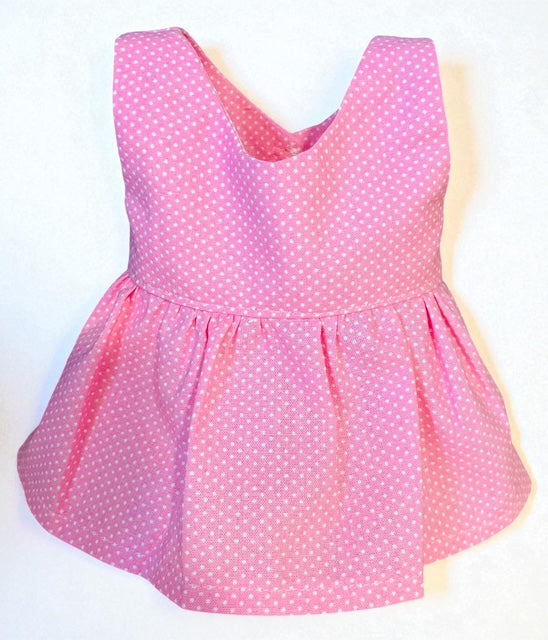 Sweet Dotty Pink Baby Doll Dress with Velcro.  Fits 38cm (as shown)