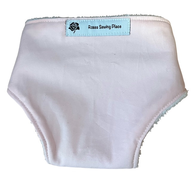 Pale Pink Handmade Doll Nappy with Velcro. Suits Dolls 43cm (as shown)