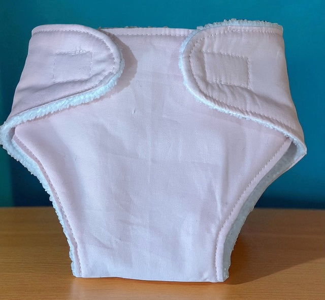 Pale Pink Handmade Doll Nappy with Velcro. Suits Dolls 43cm (as shown)