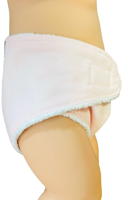 Pale Pink Handmade Doll Nappy with Velcro. Suits Dolls 43cm (as shown)