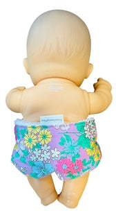 Pink Posy Hand made Doll Nappy with Velcro. Suits doll 22cm (as shown)