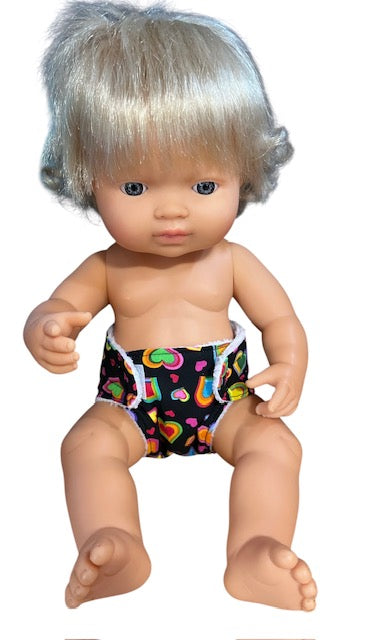 Happy Hearts Doll Nappy. Fits 38cm doll (as shown)