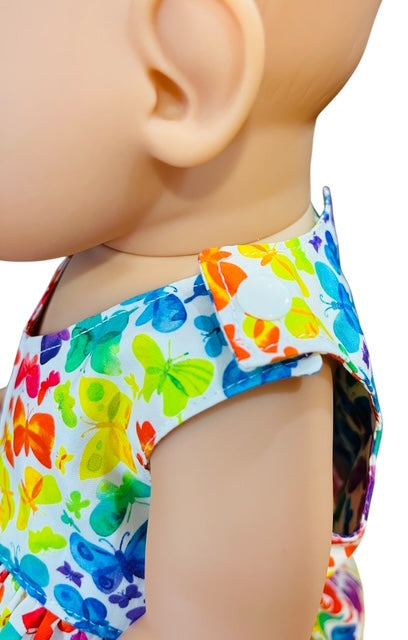 Butterfly Kisses Doll Dress. Fits 43cm Baby Born doll (as shown)