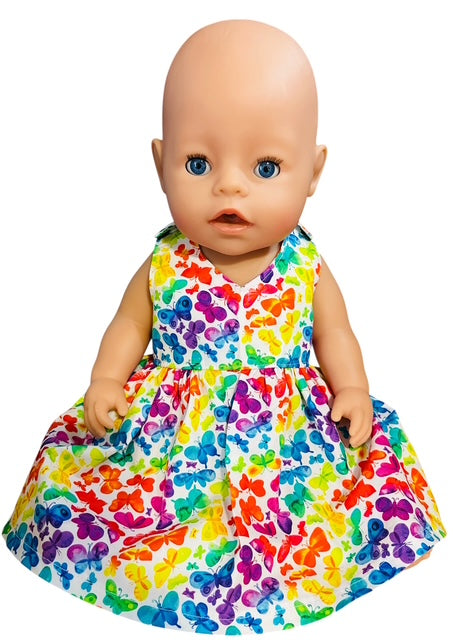 Butterfly Kisses Doll Dress. Fits 43cm Baby Born doll (as shown)