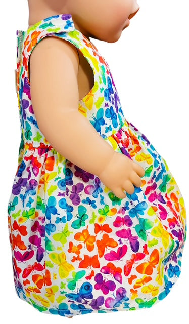 Butterfly Kisses Doll Dress. Fits 43cm Baby Born doll (as shown)