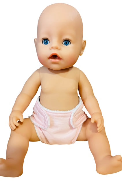 Pale Pink Handmade Doll Nappy with Velcro. Suits Dolls 43cm (as shown)