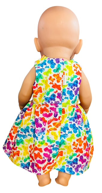 Butterfly Kisses Doll Dress. Fits 43cm Baby Born doll (as shown)